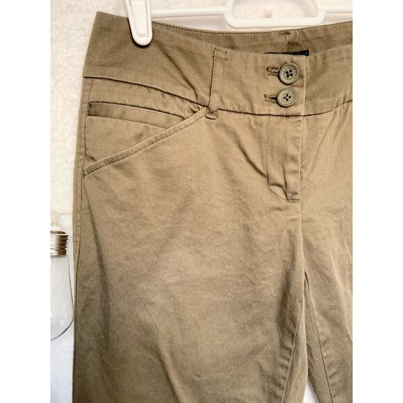 New York & Company Army Green Stretch Pants Capris Slacks Women's Size 2 - Picture 5 of 10